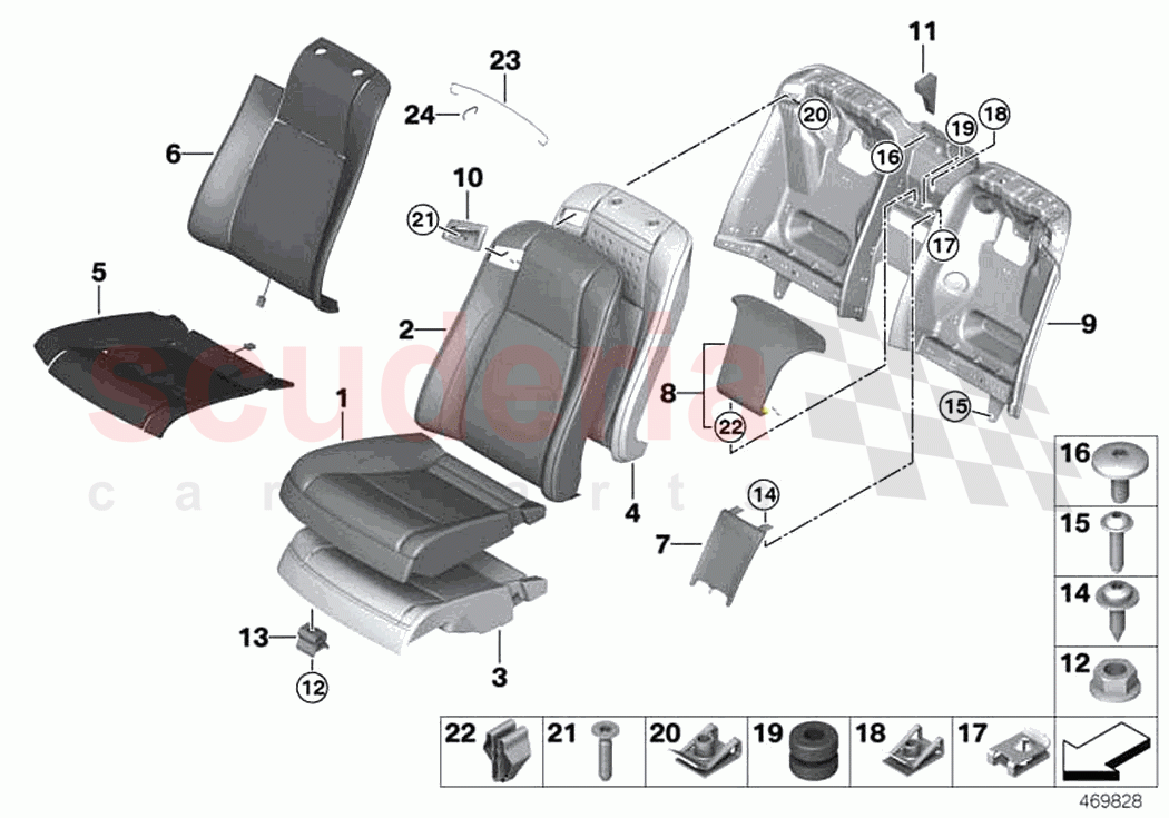 Seat rear cushion cover basic seat of Rolls Royce Rolls Royce Dawn RR6(2017-2023)