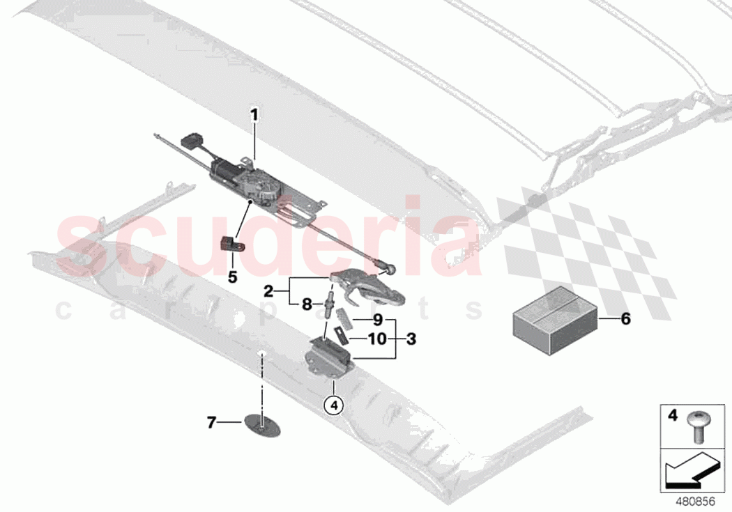 Folding top mounting parts of Rolls Royce Rolls Royce Dawn RR6(2017-2023)