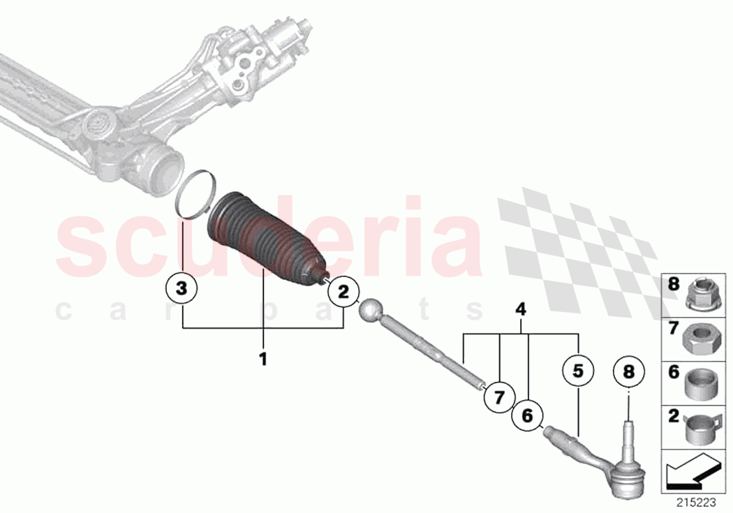 Steering linkage tie rods of Rolls Royce Rolls Royce Dawn RR6(2017-2023)