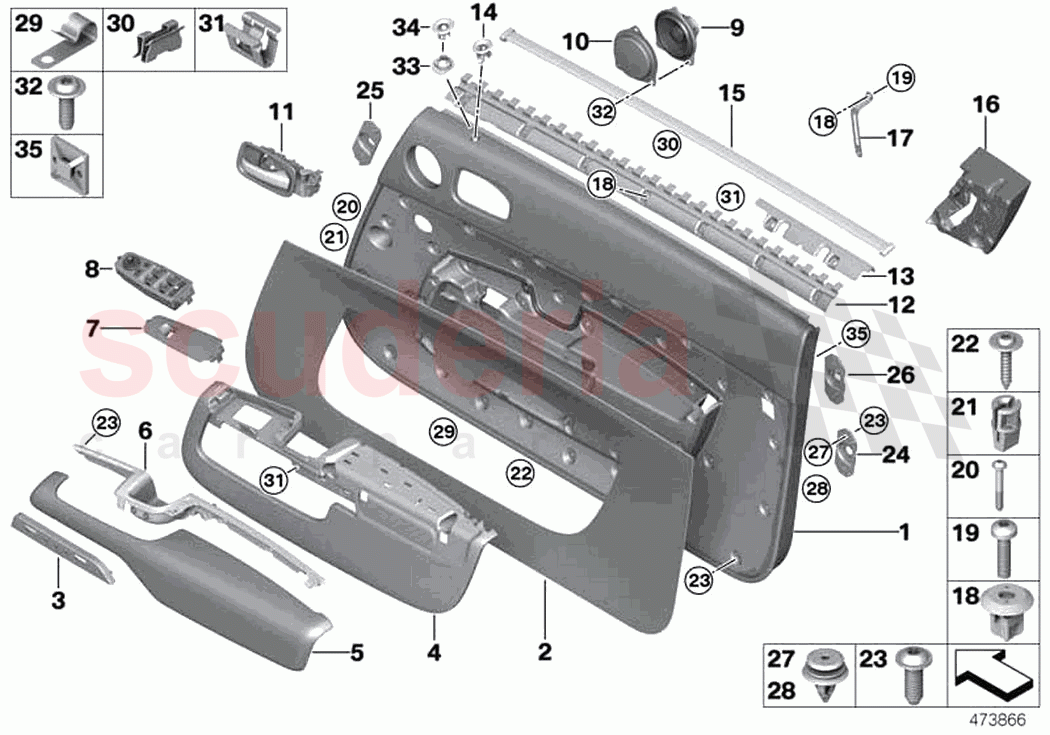 Door trim panel of Rolls Royce Rolls Royce Dawn RR6(2017-2023)