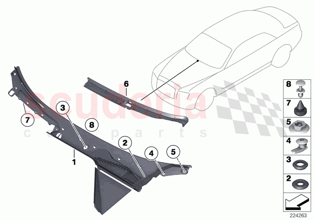 Trim panel cowl panel exterior of Rolls Royce Rolls Royce Dawn RR6(2017-2023)