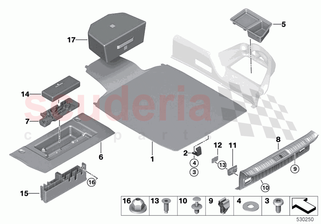 Trim panel trunk floor of Rolls Royce Rolls Royce Dawn RR6(2017-2023)