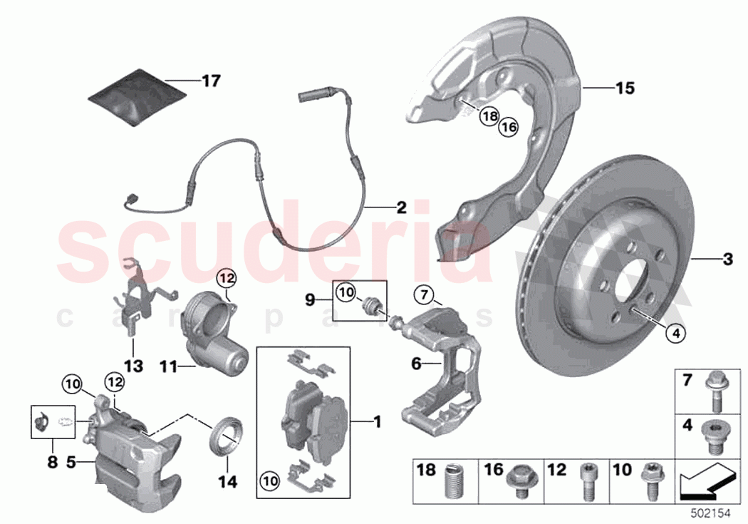 Rear wheel brake of Rolls Royce Rolls Royce Ghost Extended RR22(2019-2023)