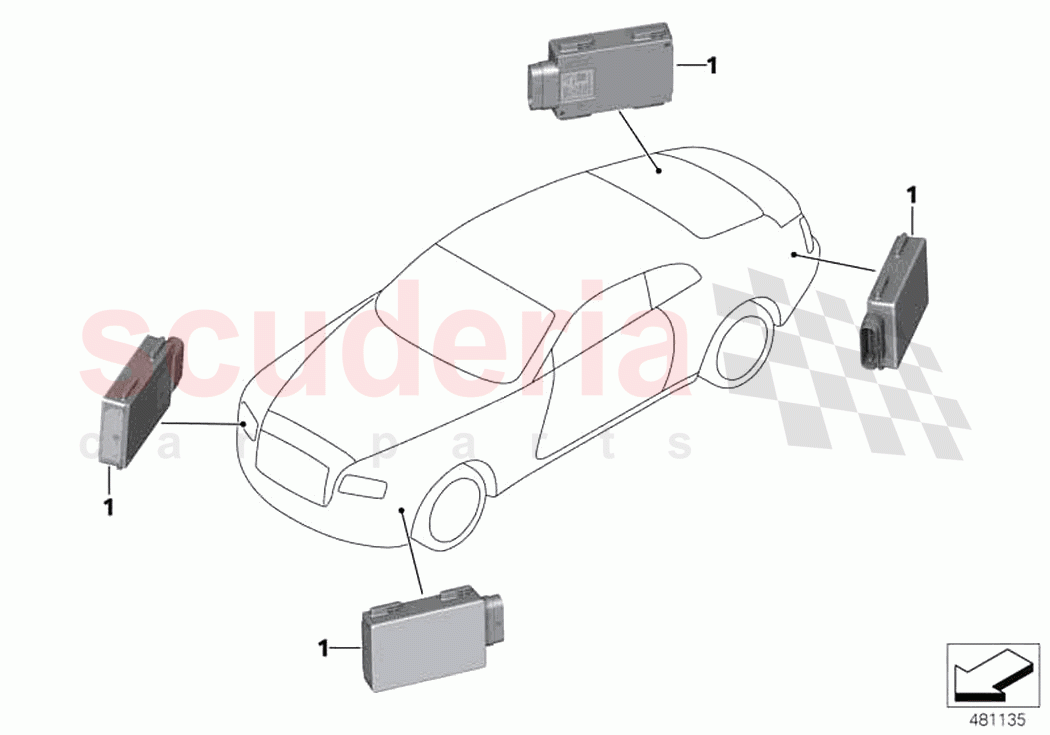 Radar sensor short range of Rolls Royce Rolls Royce Ghost Extended RR22(2019-2023)