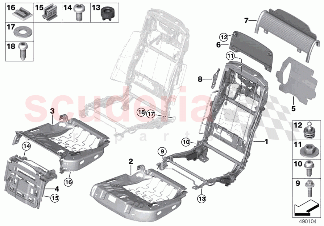 Seat rear seat frame comfort seat of Rolls Royce Rolls Royce Ghost Extended RR22(2019-2023)