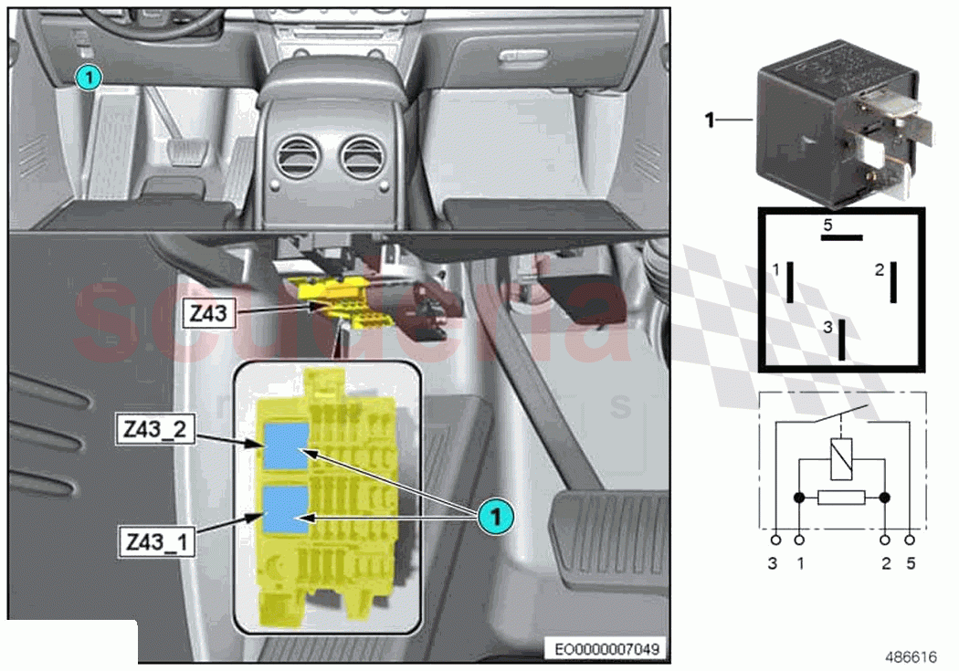 Relay terminal 30B Z43 of Rolls Royce Rolls Royce Ghost Extended RR22(2019-2023)