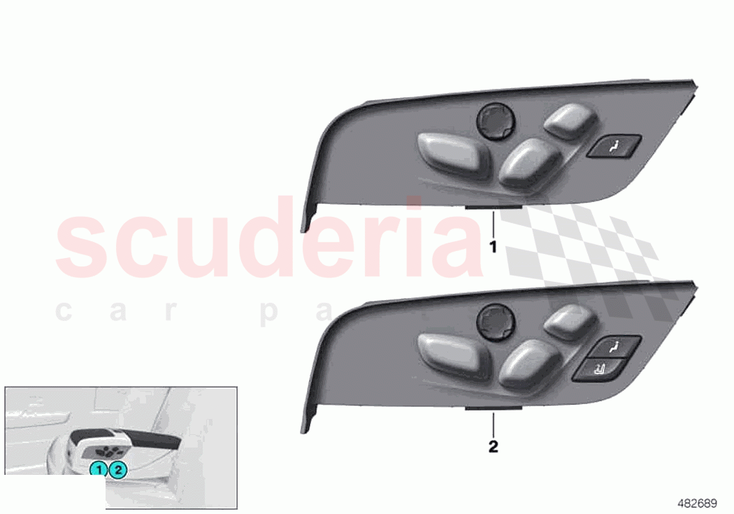 Switch seat adjustment rear cabin of Rolls Royce Rolls Royce Ghost Extended RR22(2019-2023)