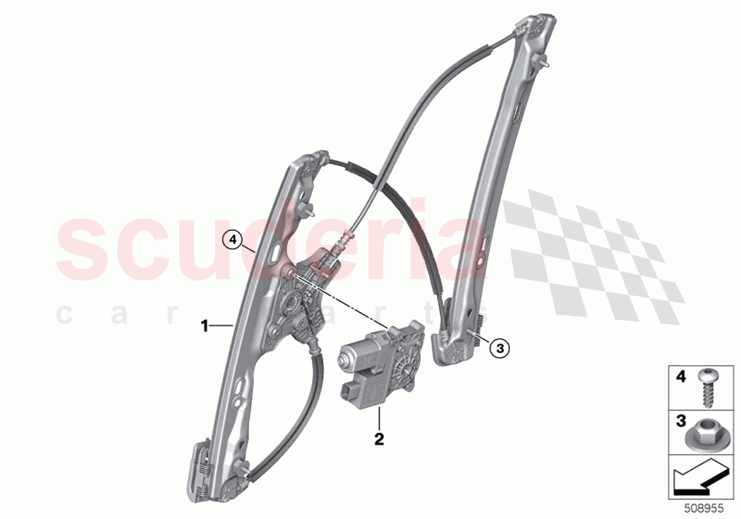 Door window lifting mechanism front of Rolls Royce Rolls Royce Ghost Extended RR22(2019-2023)