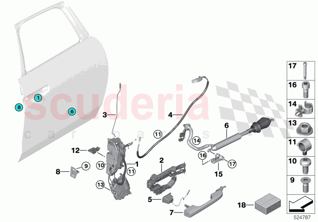 Locking system door rear of Rolls Royce Rolls Royce Ghost Extended RR22(2019-2023)