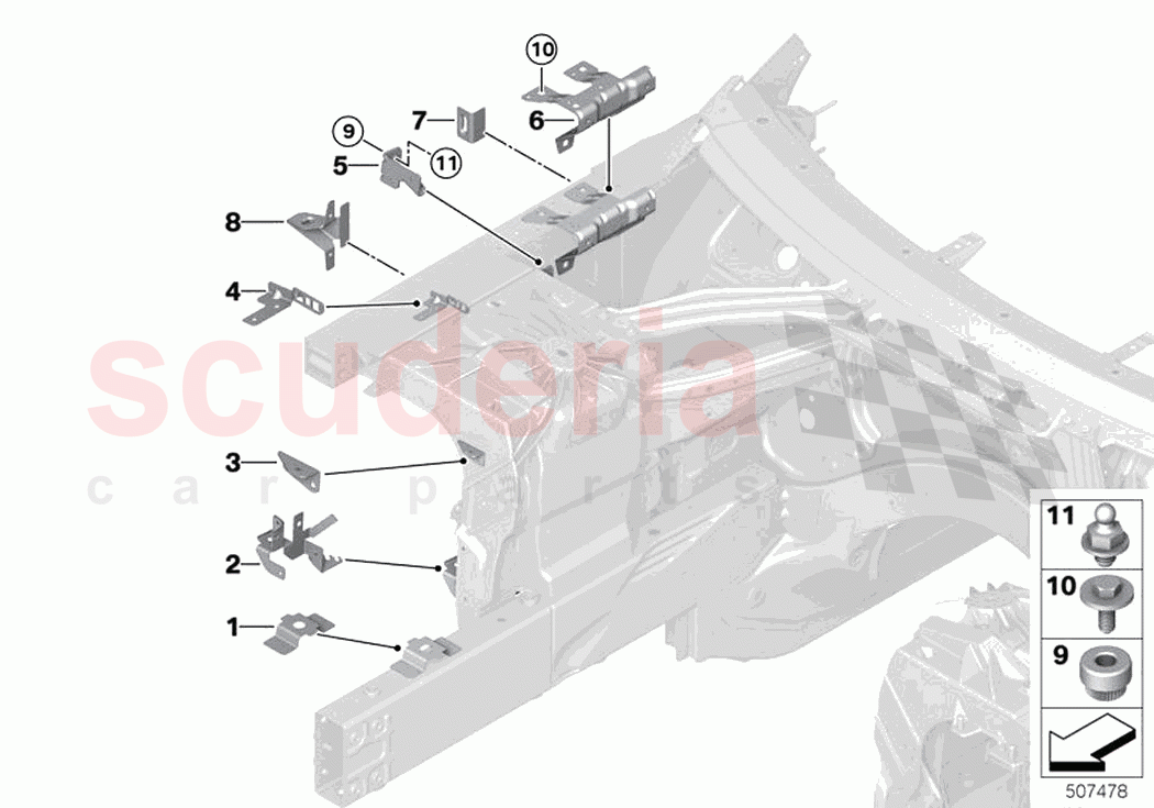 Front body bracket of Rolls Royce Rolls Royce Ghost RR21(2019-2023)