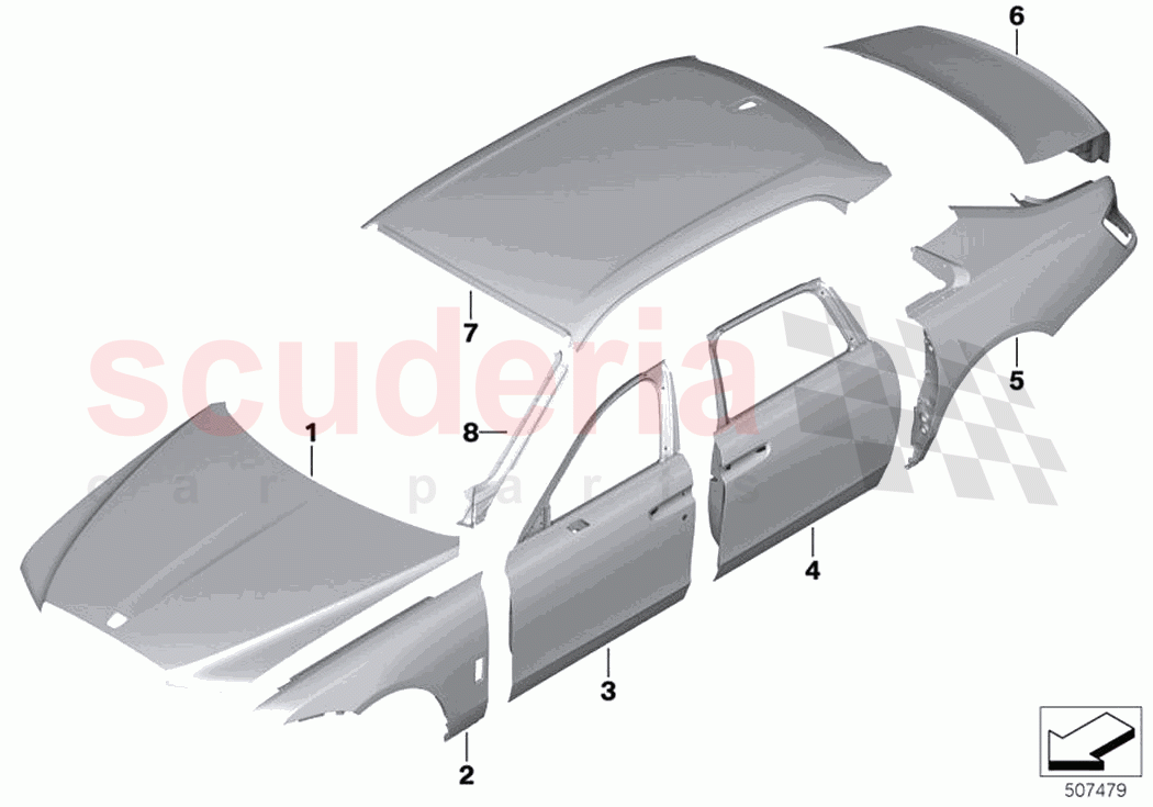 Outer panel of Rolls Royce Rolls Royce Ghost RR21(2019-2023)