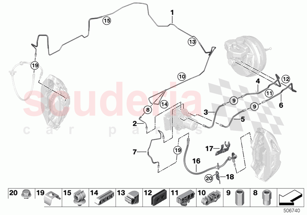 Brake pipe front of Rolls Royce Rolls Royce Ghost RR21(2019-2023)