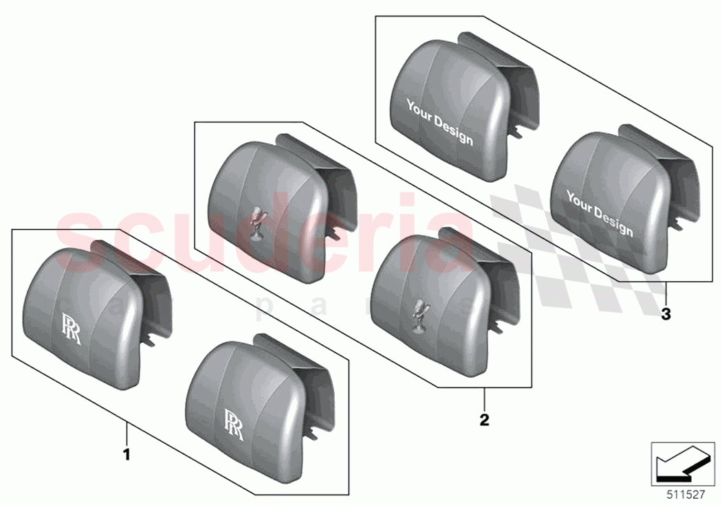 Retrofit Personalised Headrest Cushions of Rolls Royce Rolls Royce Ghost RR21(2019-2023)