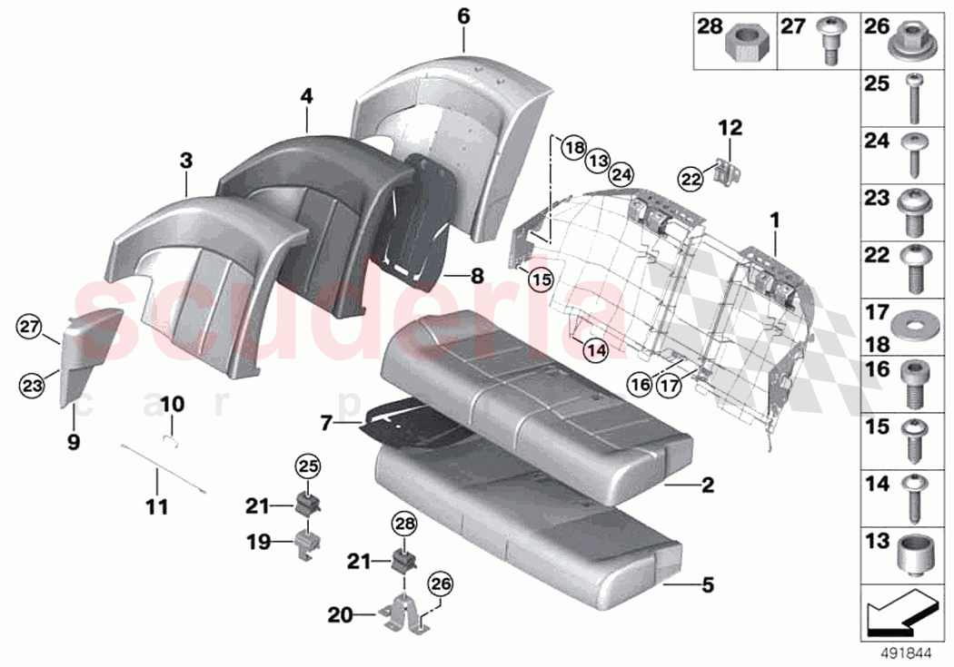 Seat rear cushion cover basic seat of Rolls Royce Rolls Royce Ghost RR21(2019-2023)