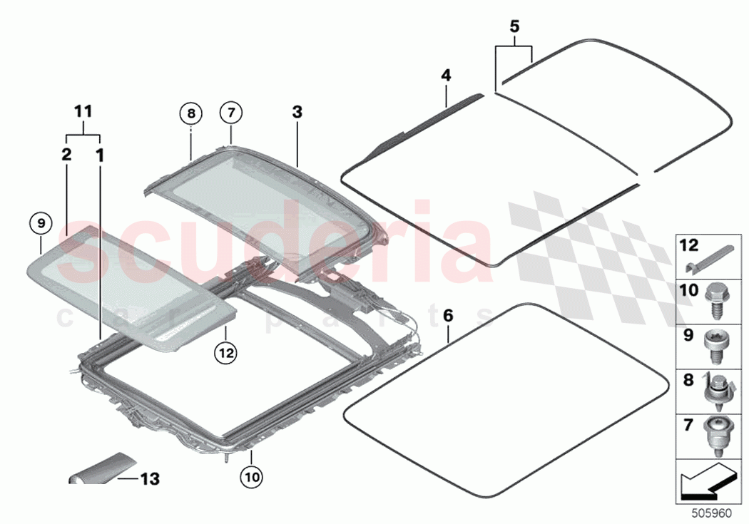 Panorama glass roof of Rolls Royce Rolls Royce Ghost RR21(2019-2023)