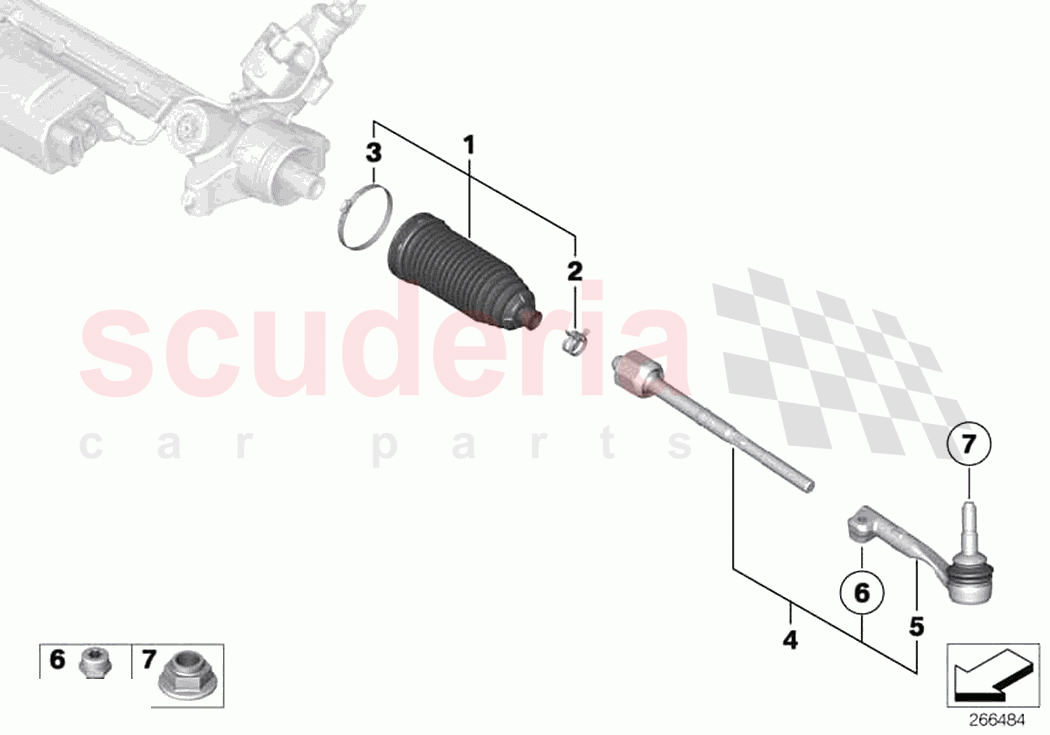 Steering linkage tie rods of Rolls Royce Rolls Royce Ghost RR21(2019-2023)