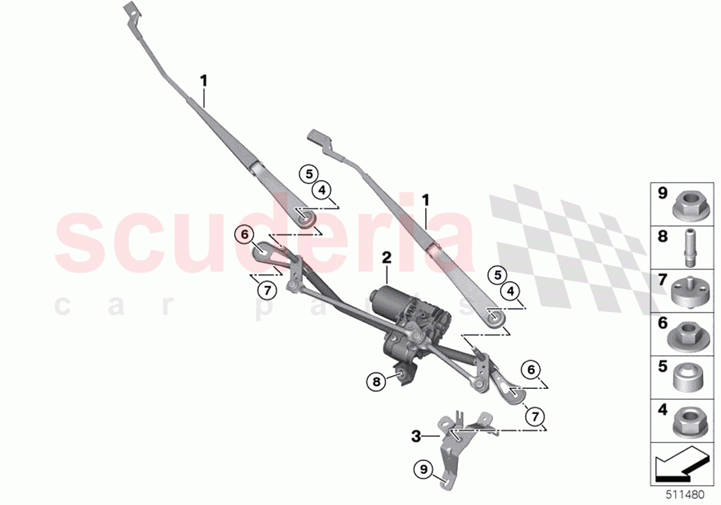 Single wiper parts of Rolls Royce Rolls Royce Ghost RR21(2019-2023)