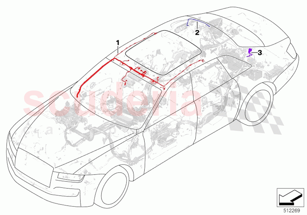 Wiring harness roof of Rolls Royce Rolls Royce Ghost RR21(2019-2023)