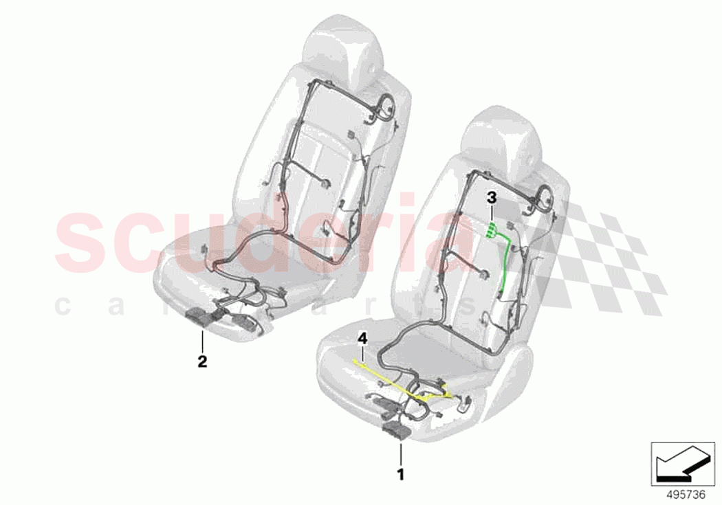 Wiring harness seat front of Rolls Royce Rolls Royce Ghost RR21(2019-2023)
