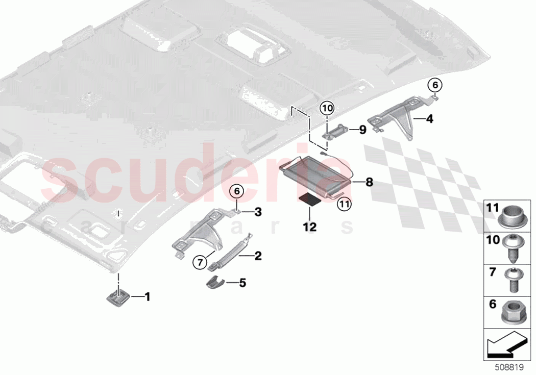 Mounting parts roofliner of Rolls Royce Rolls Royce Ghost RR21(2019-2023)