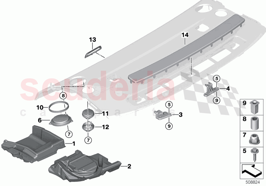 Parcel shelf installed parts of Rolls Royce Rolls Royce Ghost RR21(2019-2023)