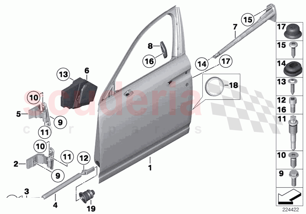 Front door hinge door brake of Rolls Royce Rolls Royce Ghost RR4(2017-2019)