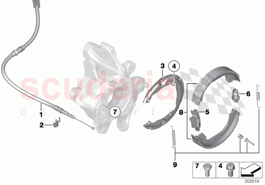 Parking brake brake shoes of Rolls Royce Rolls Royce Ghost RR4(2017-2019)