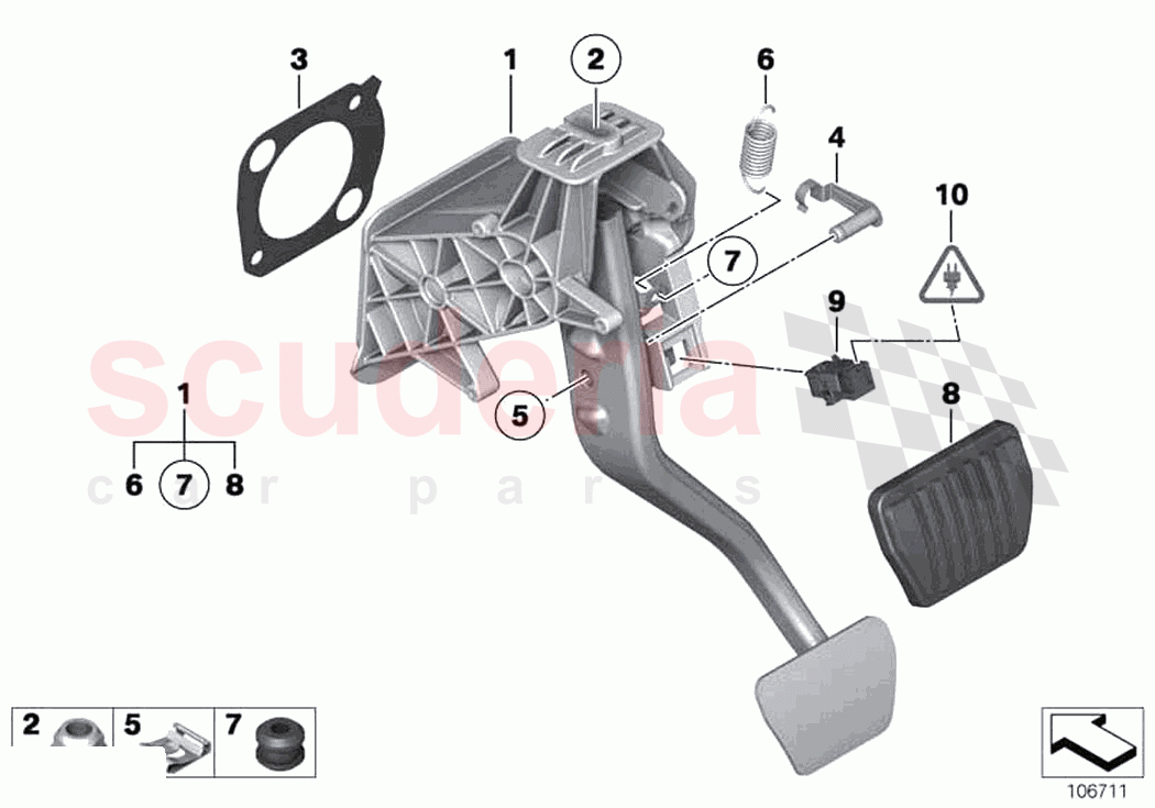 Pedals supporting bracket brake pedal of Rolls Royce Rolls Royce Ghost RR4(2017-2019)