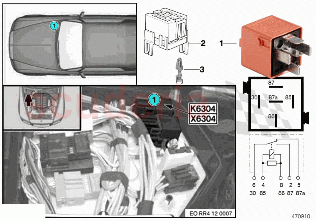 Relay secondary air pump K6304 of Rolls Royce Rolls Royce Ghost RR4(2017-2019)