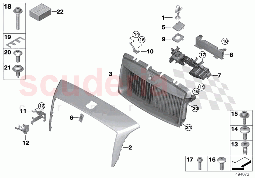Radiator grill radiator figure of Rolls Royce Rolls Royce Ghost RR4(2017-2019)