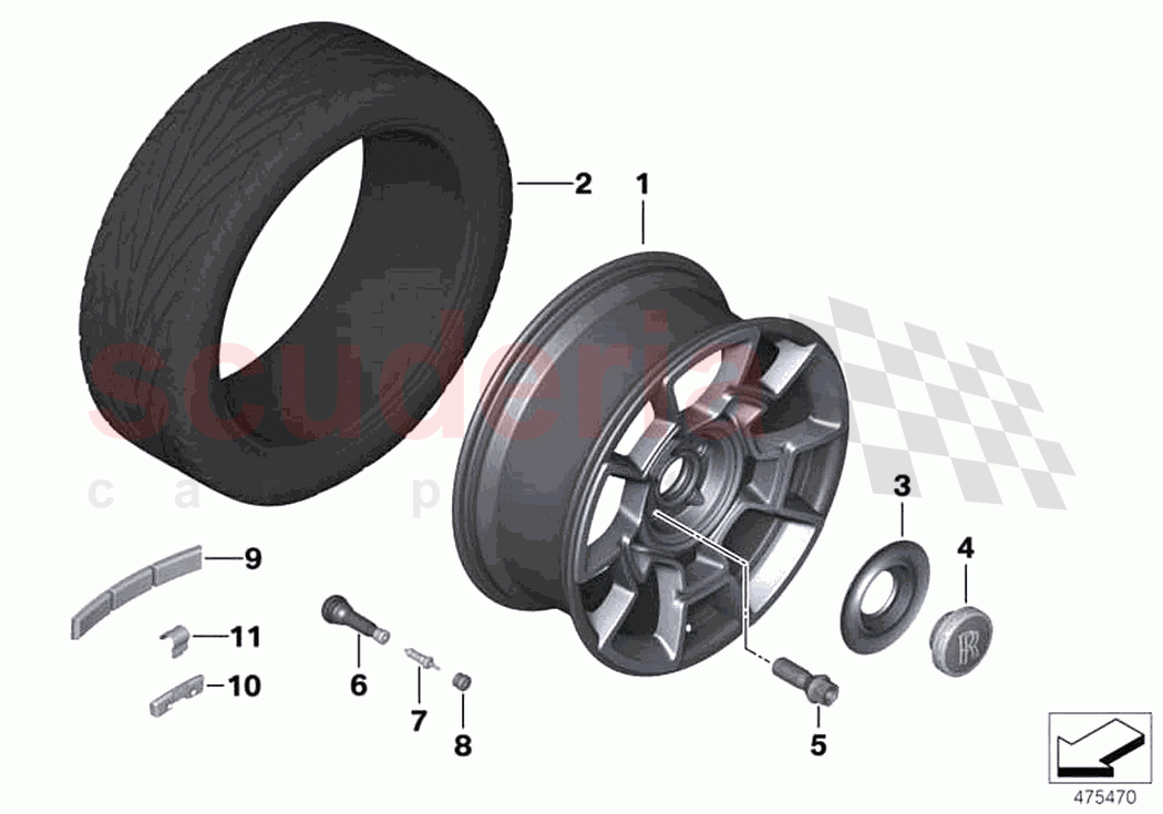 Light alloy wheel styling 676 of Rolls Royce Rolls Royce Ghost RR4(2017-2019)
