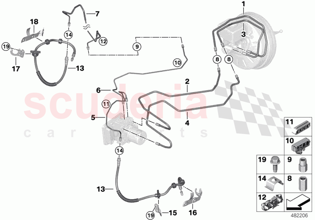 Brake pipe front of Rolls Royce Rolls Royce Phantom Extended RR12(2017-2023)