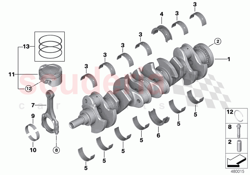 Crankshaft connecting rod piston of Rolls Royce Rolls Royce Phantom Extended RR12(2017-2023)