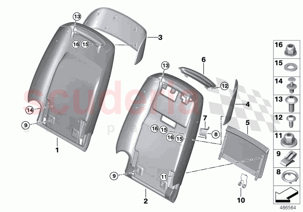 Seat front rear panel I of Rolls Royce Rolls Royce Phantom Extended RR12(2017-2023)