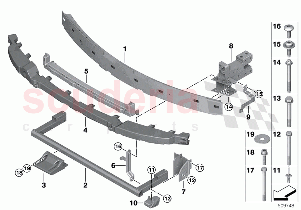 Support front of Rolls Royce Rolls Royce Phantom Extended RR12(2017-2023)