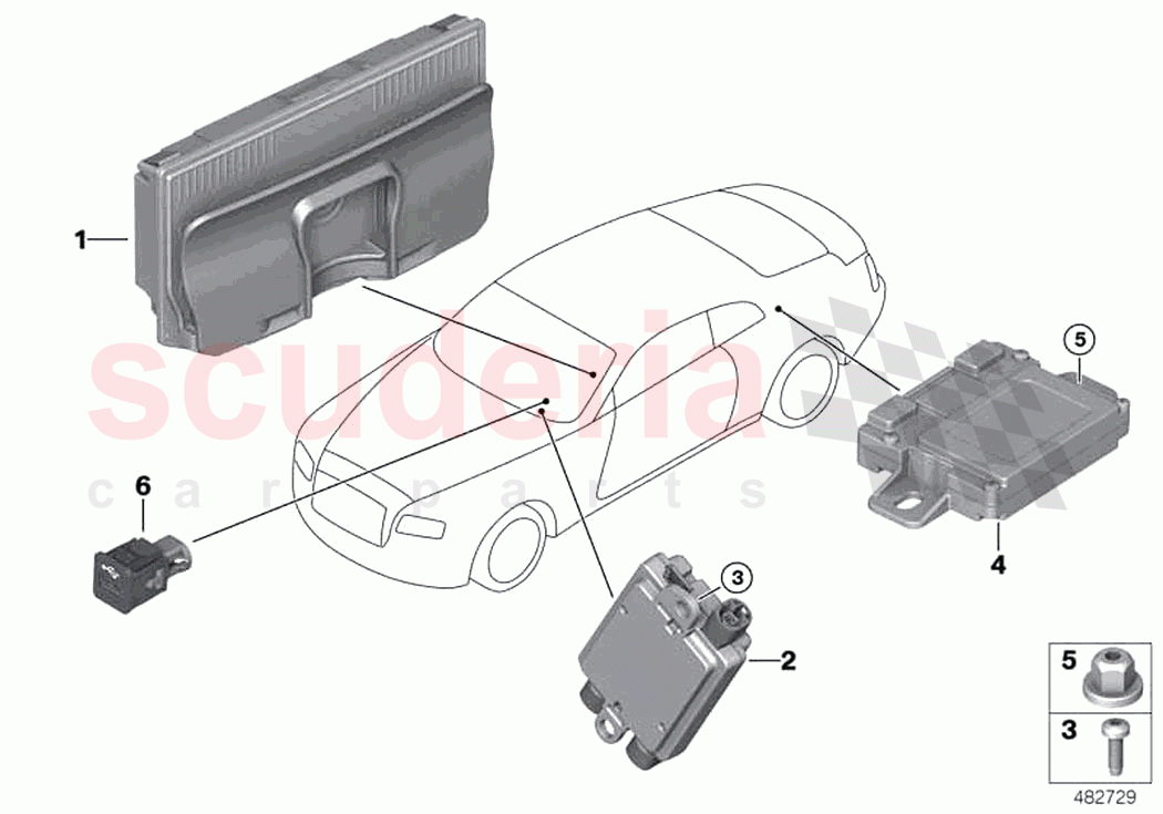 Separate compon telephony wirel charging of Rolls Royce Rolls Royce Phantom RR11(2017-2023)