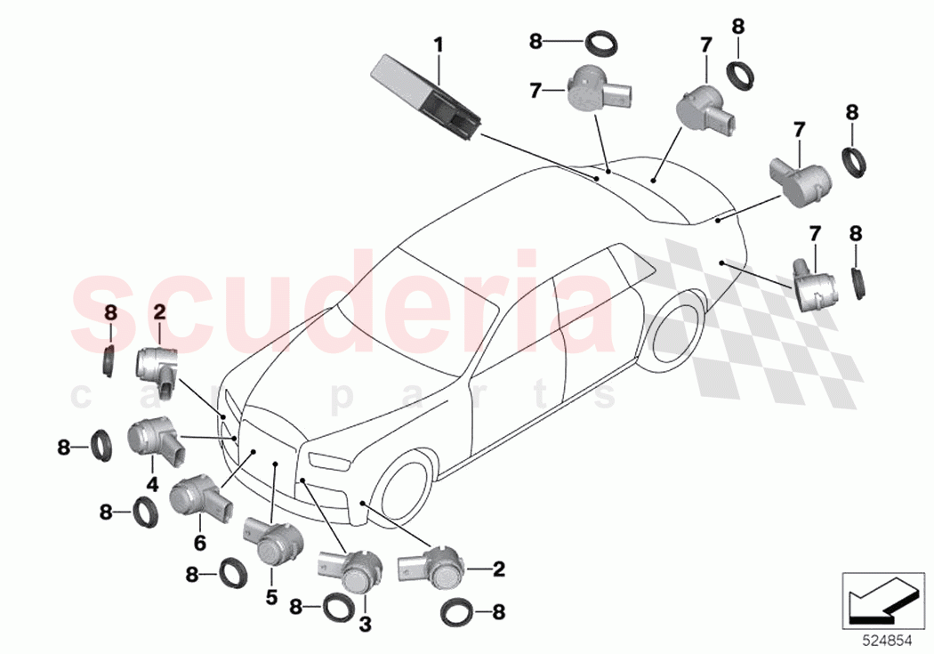 Park Distance Control PDC of Rolls Royce Rolls Royce Phantom RR11(2017-2023)