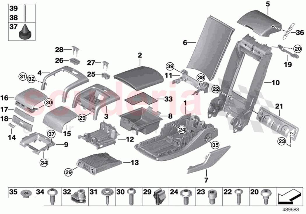 Seat rear centre armrest multifunct of Rolls Royce Rolls Royce Phantom RR11(2017-2023)