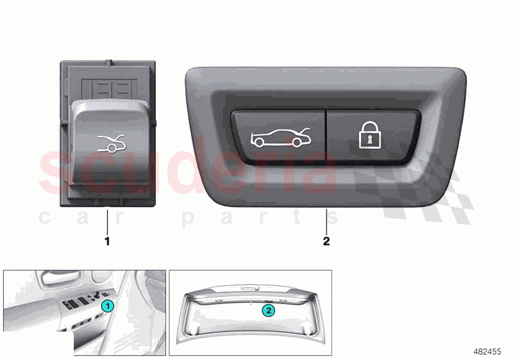 Switch rear lid Centerlock of Rolls Royce Rolls Royce Phantom RR11(2017-2023)