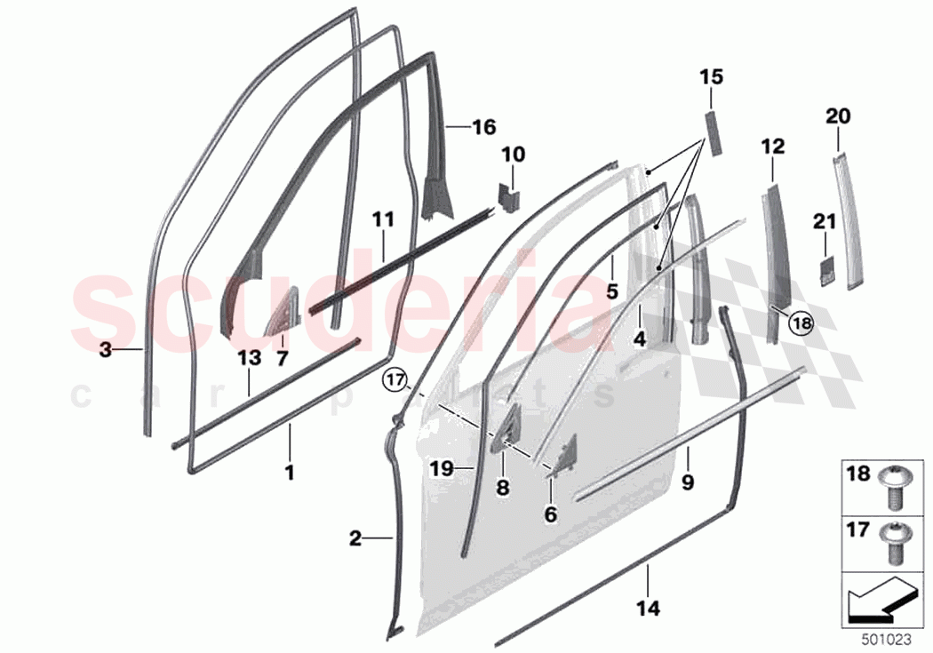 Trims and seals door front of Rolls Royce Rolls Royce Phantom RR11(2017-2023)