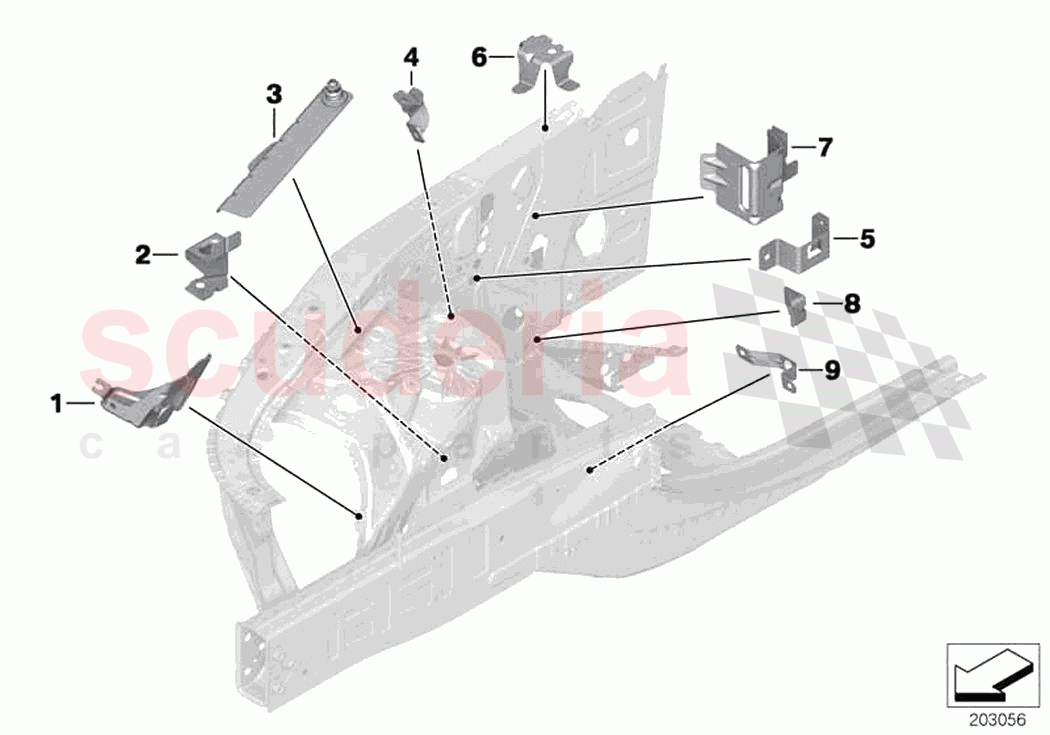Front body bracket right of Rolls Royce Rolls Royce Wraith RR5(2017-2023)