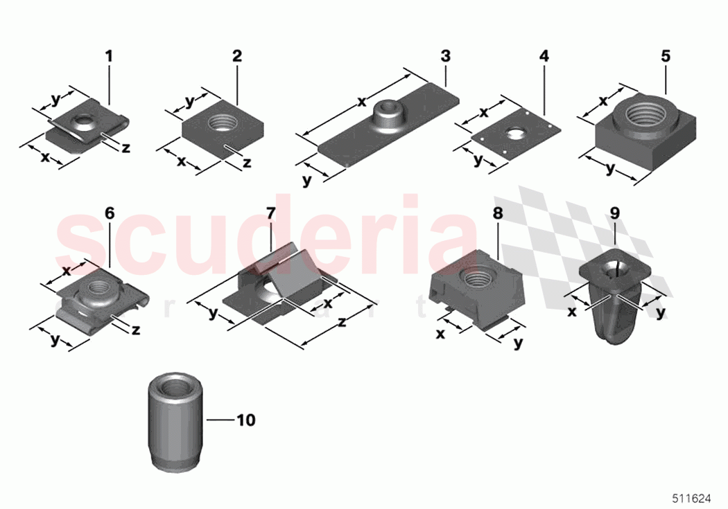 Mechanical connection elements of Rolls Royce Rolls Royce Wraith RR5(2017-2023)