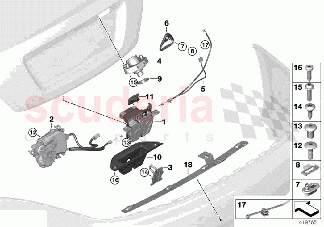 Tailgate locking system of Rolls Royce Rolls Royce Wraith RR5(2017-2023)