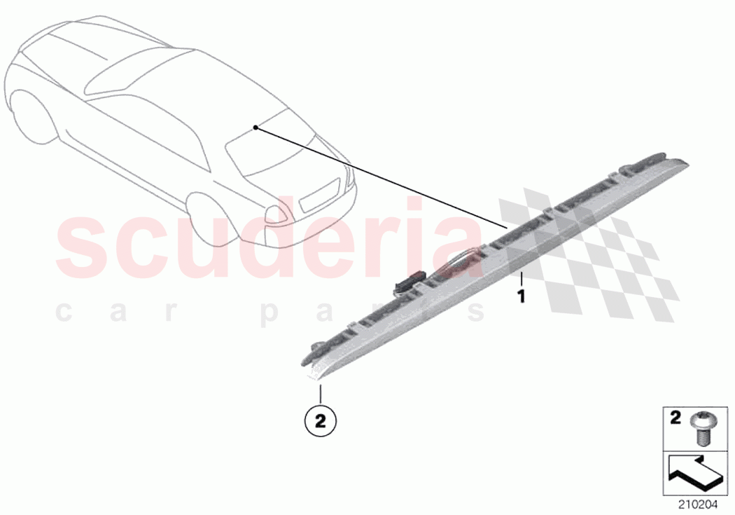 Third stoplamp of Rolls Royce Rolls Royce Wraith RR5(2017-2023)