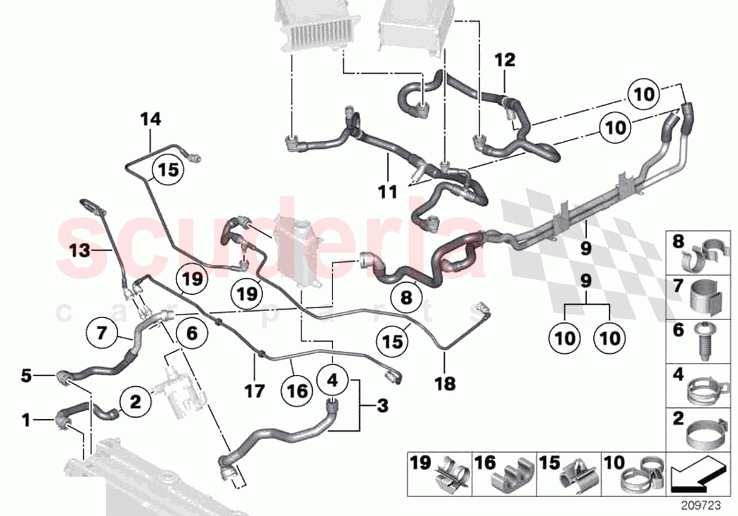 Cooling system water hoses charge air of Rolls Royce Rolls Royce Wraith RR5(2017-2023)