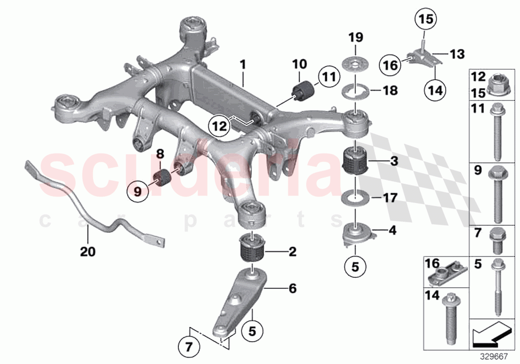 Rear axle carrier of Rolls Royce Rolls Royce Wraith RR5(2017-2023)