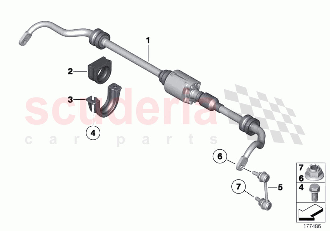 Rear stabilizer bar Dynamic Drive of Rolls Royce Rolls Royce Wraith RR5(2017-2023)