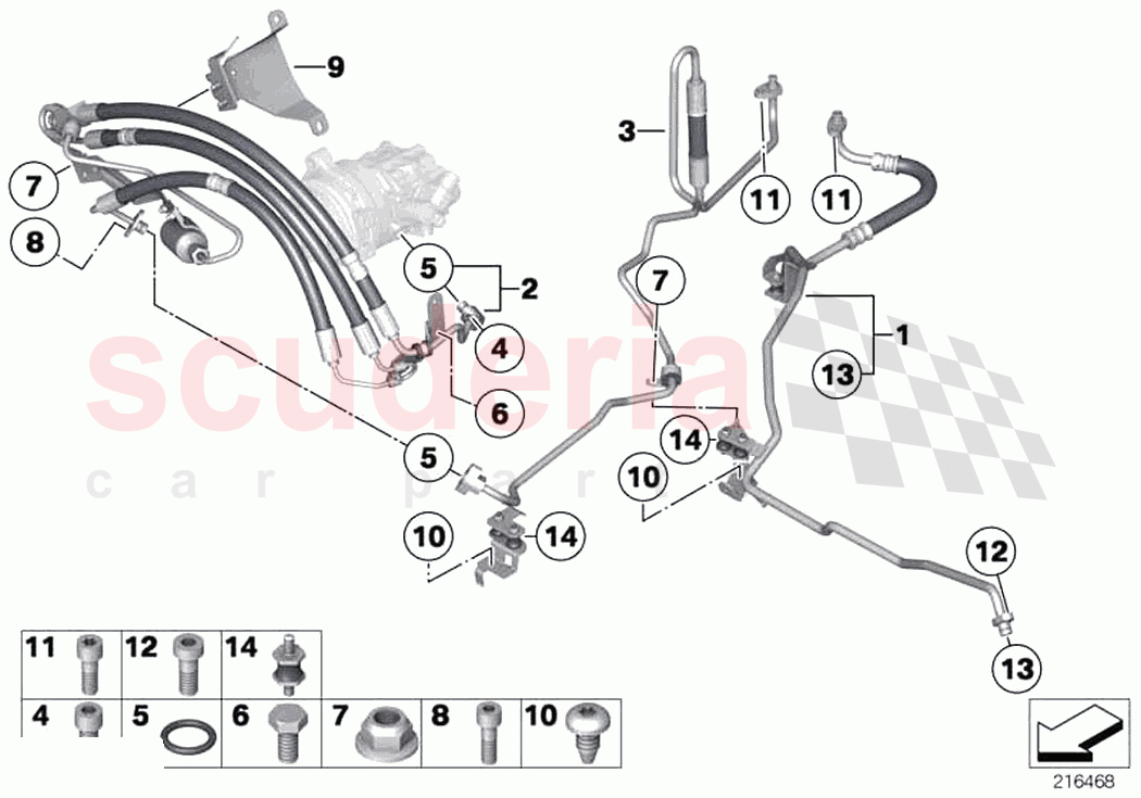 Power steering oil pipe dynamic drive of Rolls Royce Rolls Royce Wraith RR5(2017-2023)