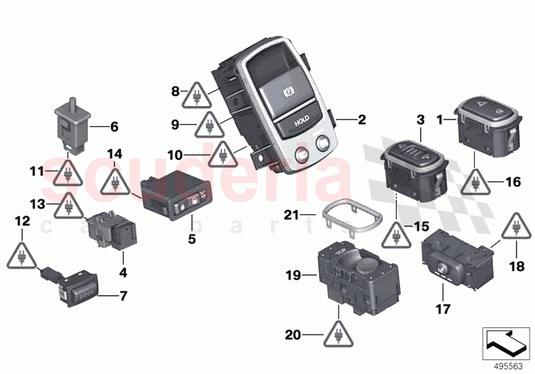 Various switches of Rolls Royce Rolls Royce Wraith RR5(2017-2023)