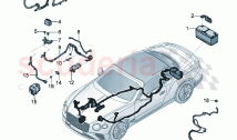 wiring harness for battery +, starter and alternator